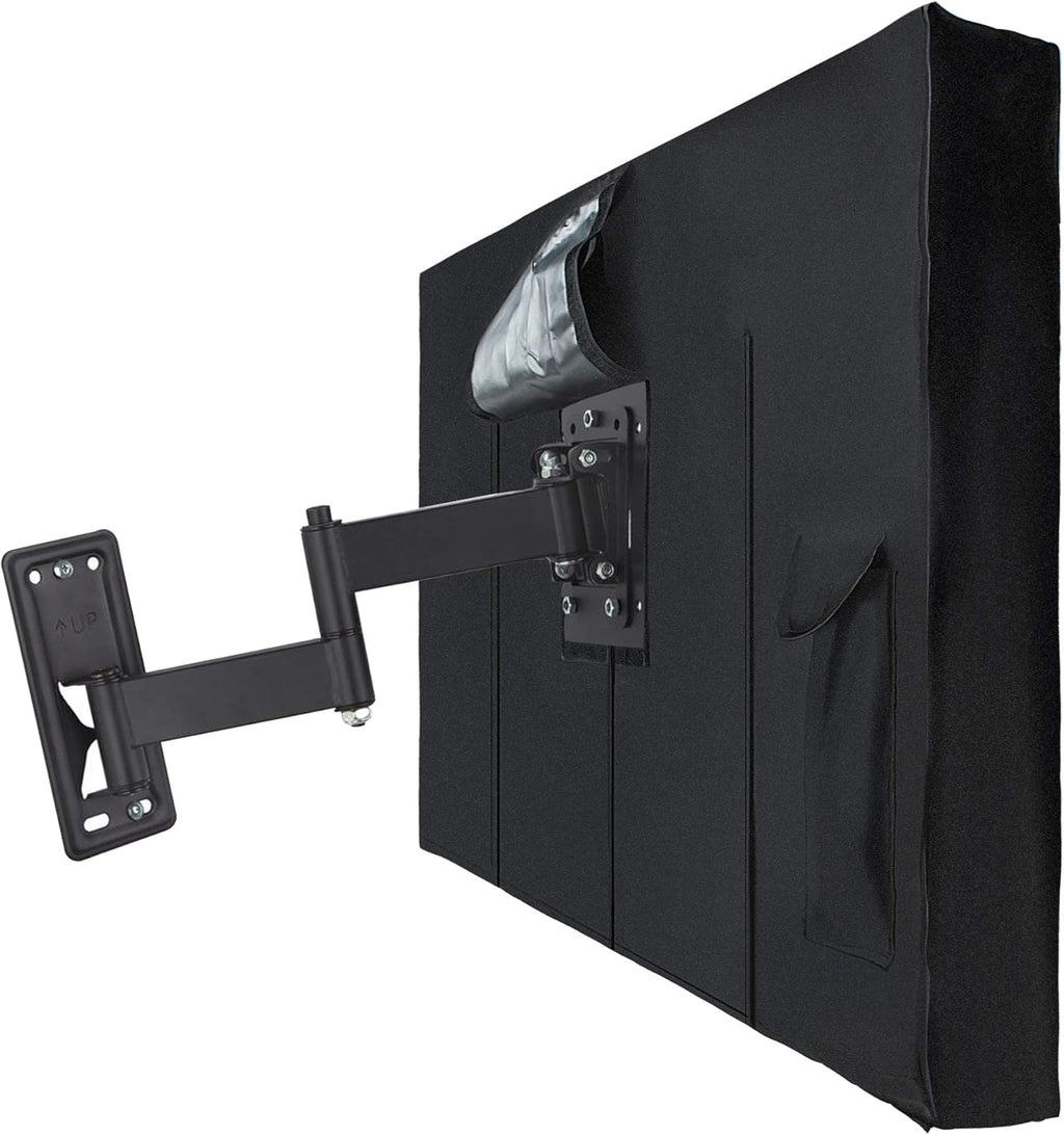 Outdoor TV Cover, 46" to 48" TV Screen Protector, 600D Canvas Heavy Duty Waterproof Fade Resistant Material, Waterproof Canvas TV Protector for LCD, LED, Black