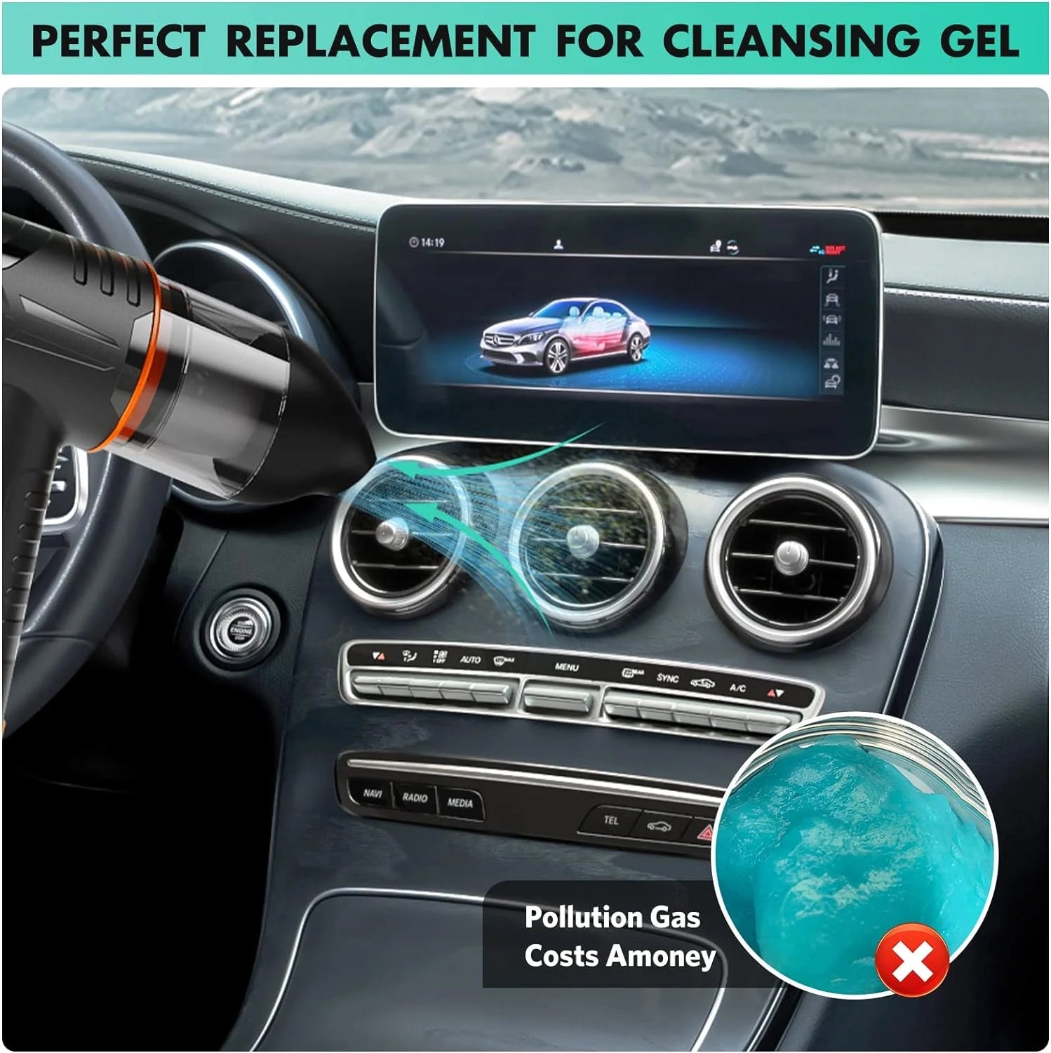 2-In-1 Vacuum Cleaner，Compressed Air Duster Blower，100000 RPM & 10 Kpa Cordless Car Hoover, Portable Handheld Keyboard Cleaner Kit for PC Computer Desk Dust Cleaning