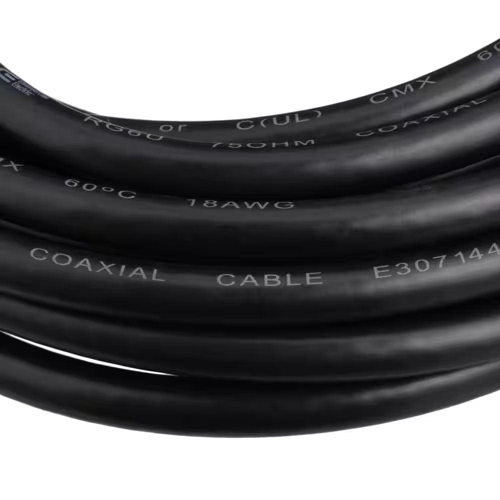 15 Ft. RG-6 Coaxial Cable - Black